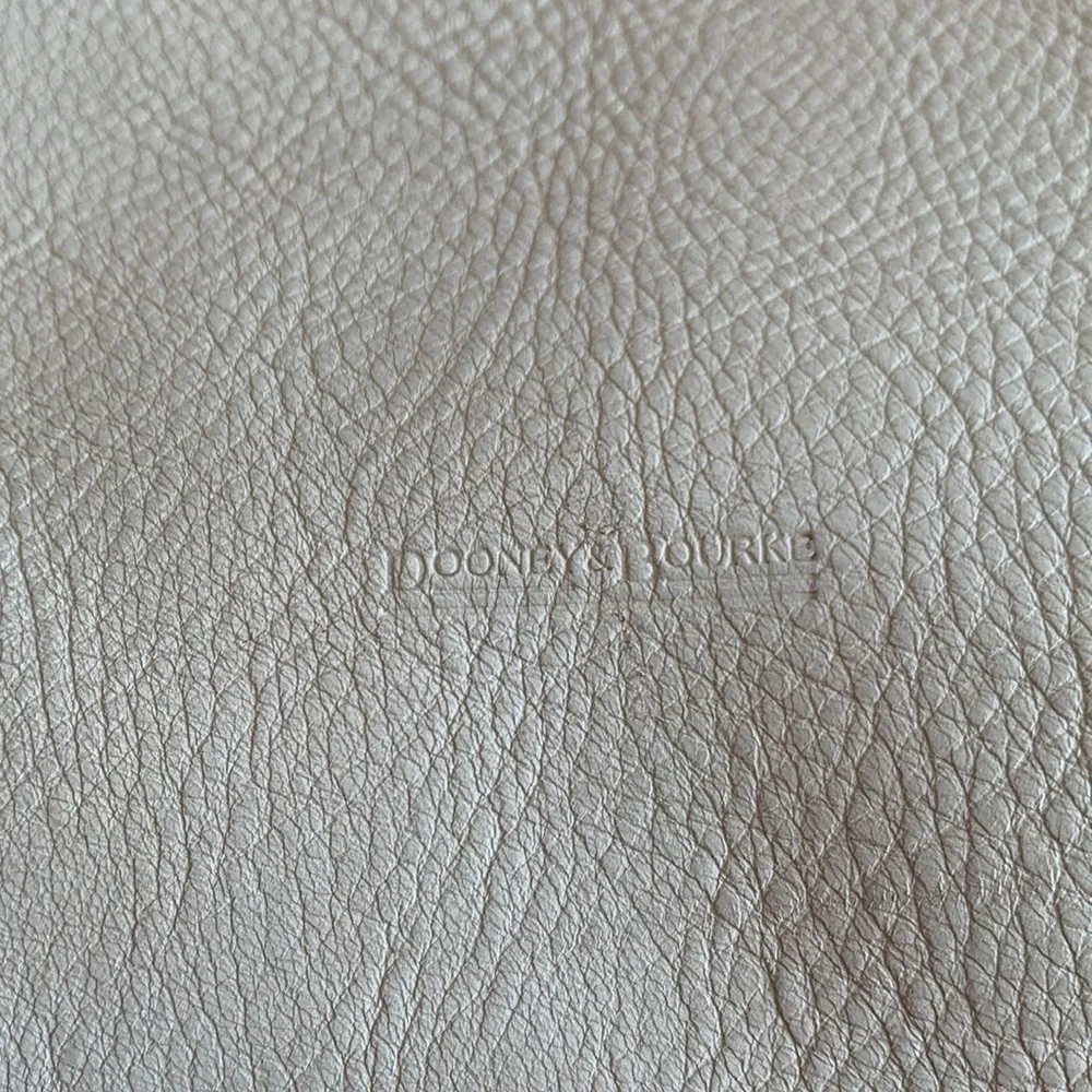 Dooney & Bourke Ivory Leather Whipstitched Large Hobo Shoulder Bag Made in Italy